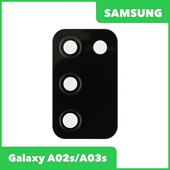 Стекло основной камеры для Samsung Galaxy A02s (A025F), A03s (A037F), черный