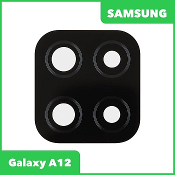 Стекло основной камеры для Samsung Galaxy A12 (A125F), черный