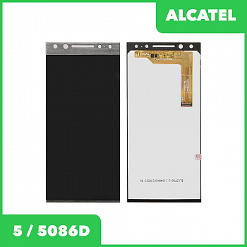 LCD дисплей для Alcatel 5 (5086D) в сборе с тачскрином, Premium Quality, черный